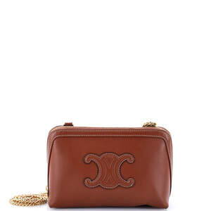 Celine Cuir Triomphe Zip Around Chain #218114C16B